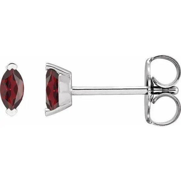 Marquise Natural Garnet Earrings - 4