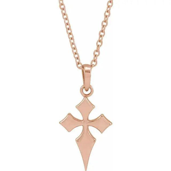 Modern Cross Necklace – 14K Gold - 4