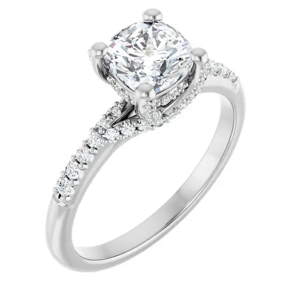 Modern Halo Cushion Diamond Engagement Ring – 1ct - 5