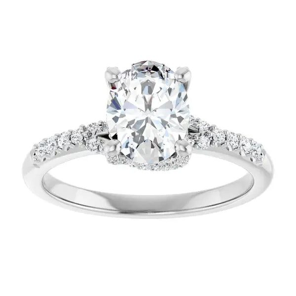 Modern Halo Oval Diamond Engagement Ring – 1ct