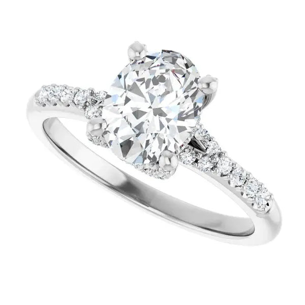 Modern Halo Oval Diamond Engagement Ring – 1ct - 2