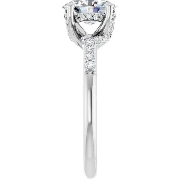 Modern Halo Oval Diamond Engagement Ring – 1ct - 3