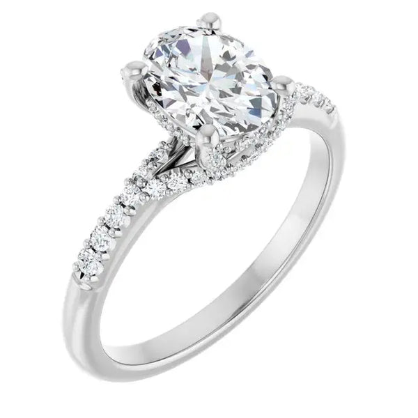 Modern Halo Oval Diamond Engagement Ring – 1ct - 5