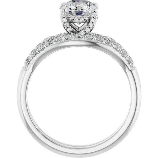 Modern 1 Carat Round Halo Diamond Engagement Ring - 2