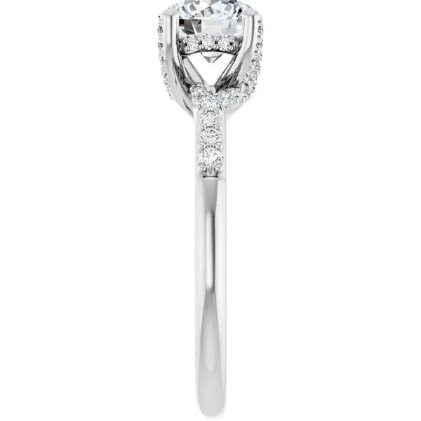 Modern 1 Carat Round Halo Diamond Engagement Ring - 3