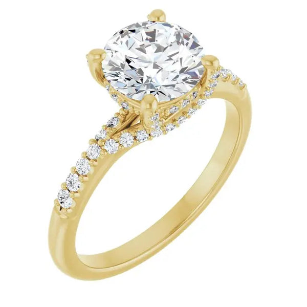 Modern 1 Carat Round Halo Diamond Engagement Ring - 6