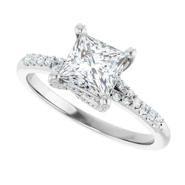 Modern Halo Square Diamond Engagement Ring – 1ct - 2