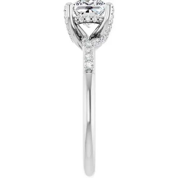 Modern Halo Square Diamond Engagement Ring – 1ct - 3