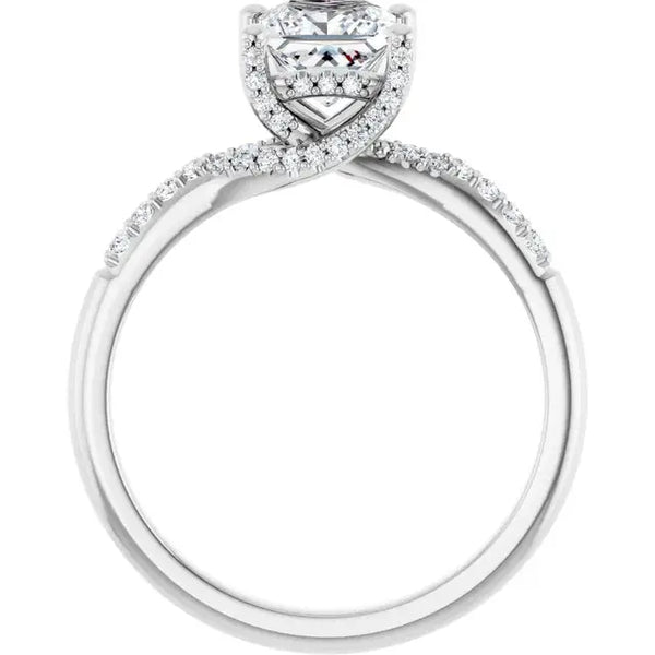 Modern Halo Square Diamond Engagement Ring – 1ct - 4