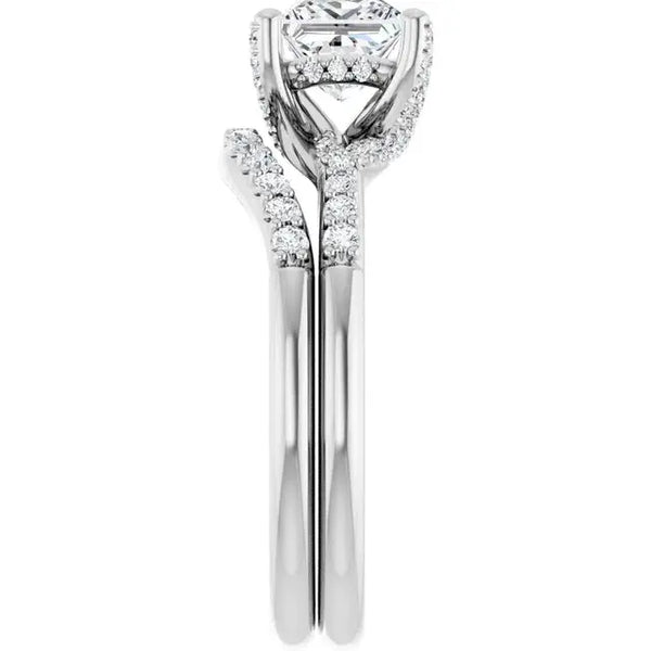 Modern Halo Square Diamond Engagement Ring – 1ct - 5