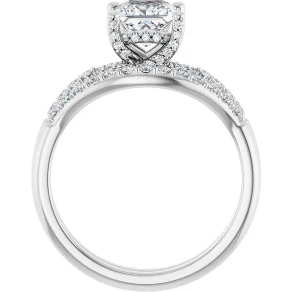 Modern Halo Square Diamond Engagement Ring – 1ct - 6