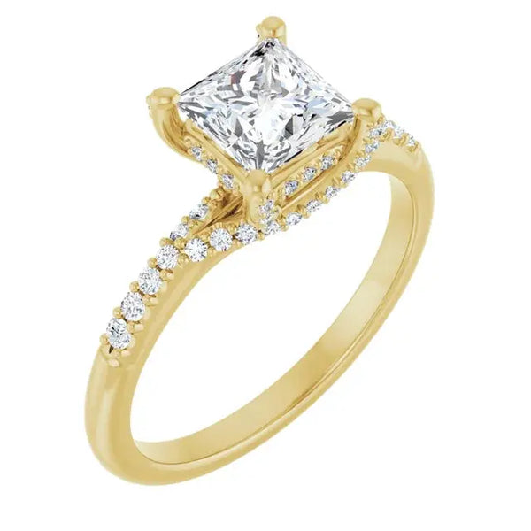 Modern Halo Square Diamond Engagement Ring – 1ct - 7