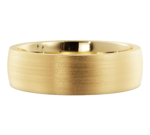 14k Gold 6mm Satin Finish Wedding Band – Comfort Fit - 6