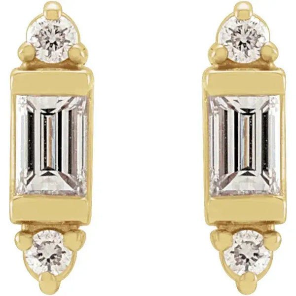 Diamond Accented Earrings – 14K Gold - 2