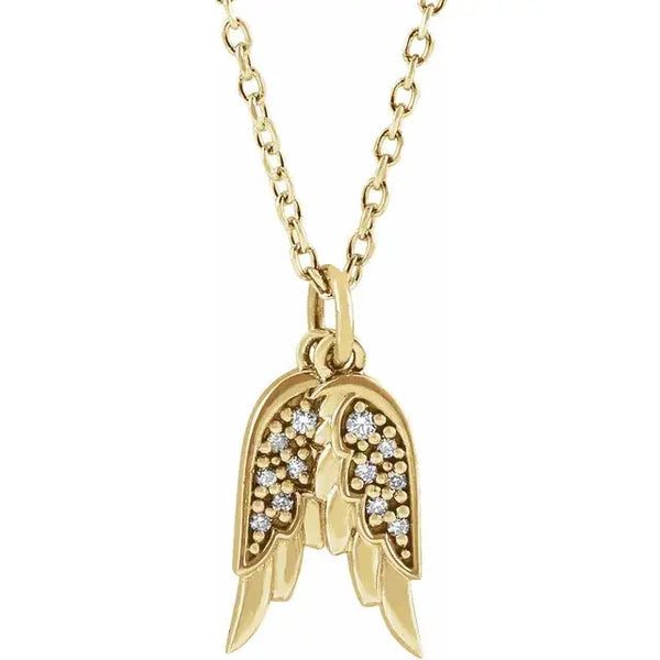 Angel Wings Necklace – 14K Gold