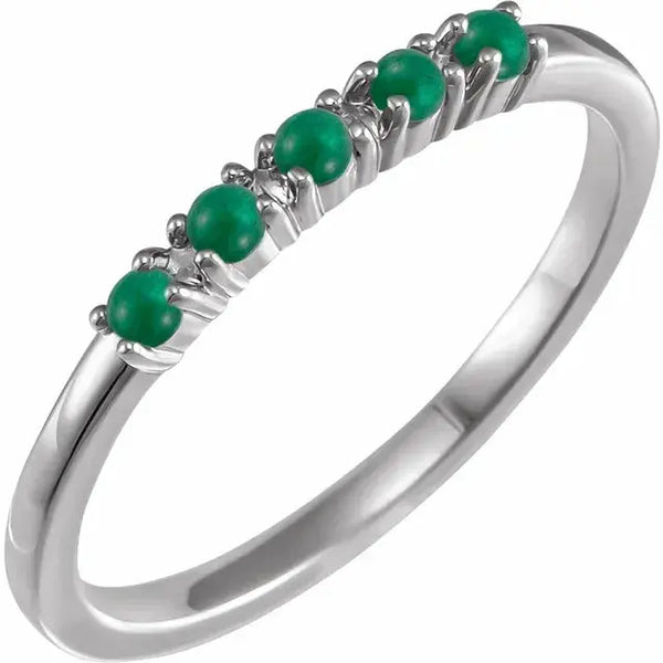 Emerald Cabochon Ring – 14K Gold - 3