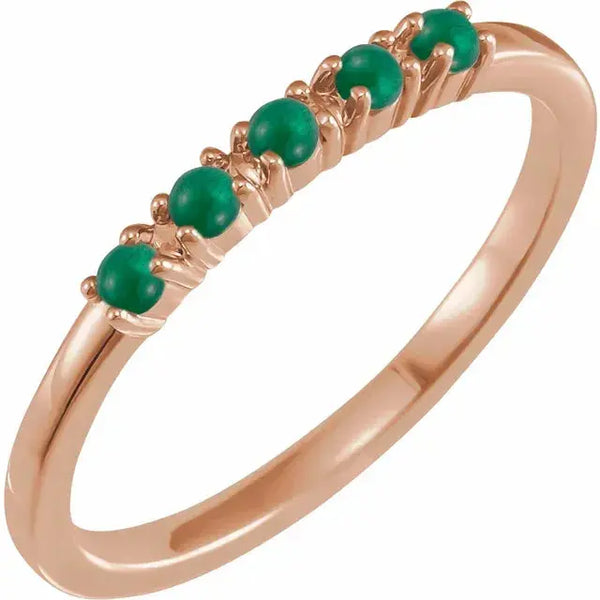 Emerald Cabochon Ring – 14K Gold - 4