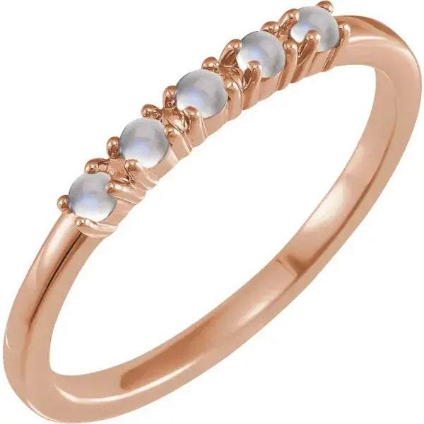 Rainbow Moonstone Cabochon Ring – 14K Gold - 4