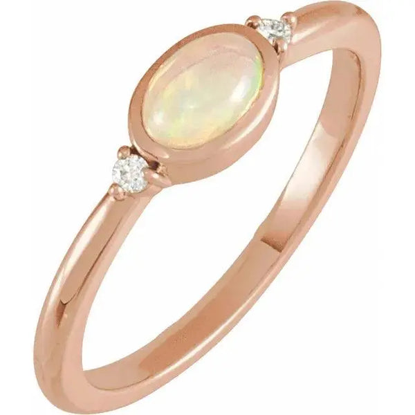 White Ethiopian Opal Ring – Solid Gold Jewelry - 4