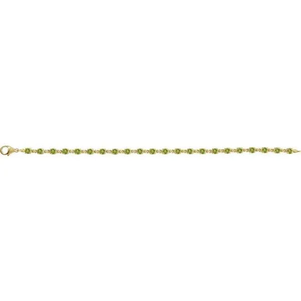 Peridot Tennis Bracelet – August Gemstone in Handcrafted Solid Gold - 2