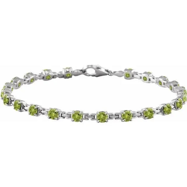 Peridot Tennis Bracelet – August Gemstone in Handcrafted Solid Gold - 3