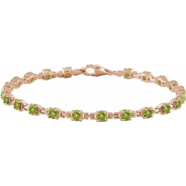 Peridot Tennis Bracelet – August Gemstone in Handcrafted Solid Gold - 4