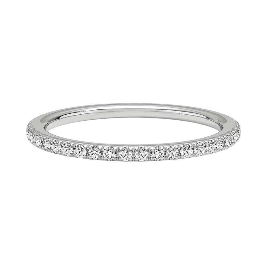 Handcrafted diamond wedding band with F-VS clarity stones