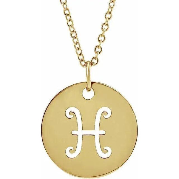 Pisces Zodiac Disc Necklace – Gold Jewelry