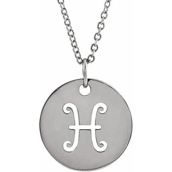 Pisces Zodiac Disc Necklace – Gold Jewelry - 3