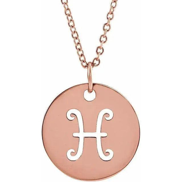 Pisces Zodiac Disc Necklace – Gold Jewelry - 4