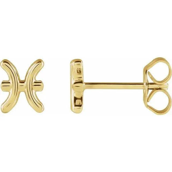 Pisces Zodiac Earrings – Gold Jewelry - 2