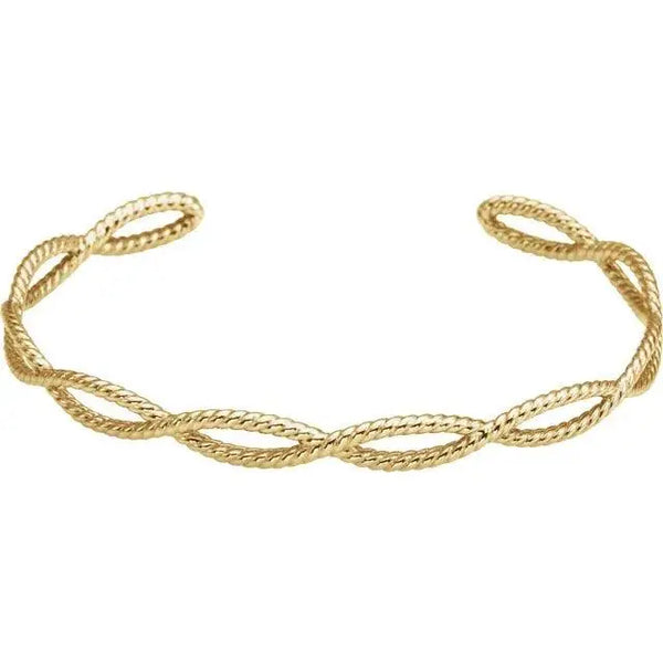 Rope Cuff Bracelet – Handcrafted Solid Gold Statement Jewelry