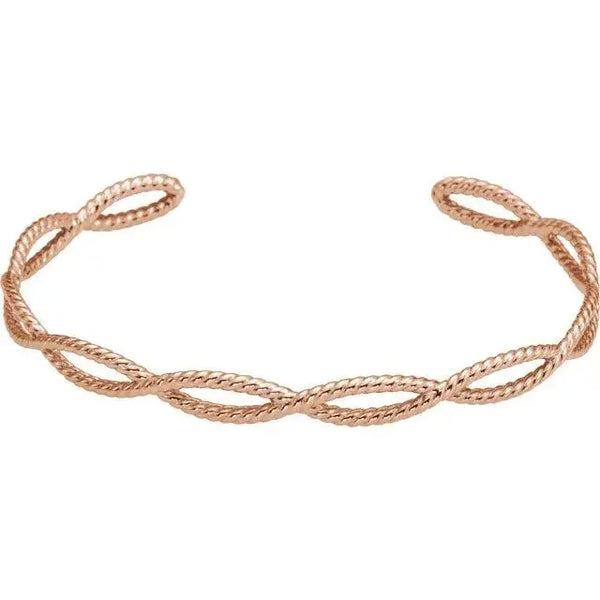 Rope Cuff Bracelet – Handcrafted Solid Gold Statement Jewelry - 3