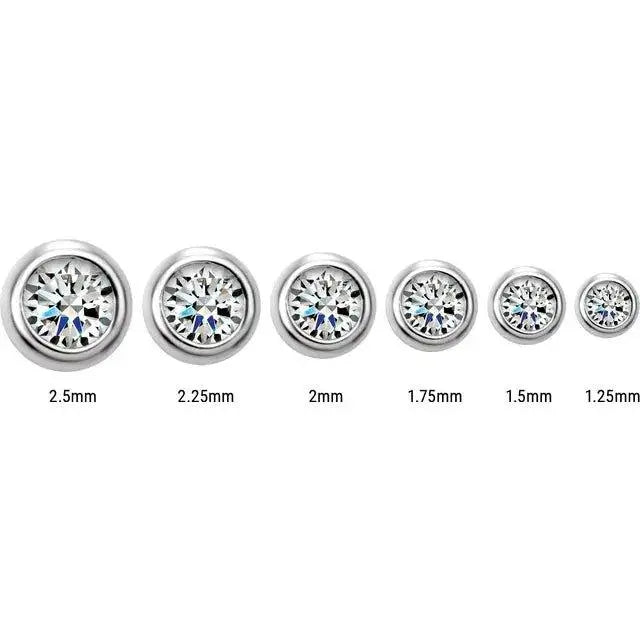 Round Diamond Bezel Stud Earrings Jimmy Leon Fine Jewelry