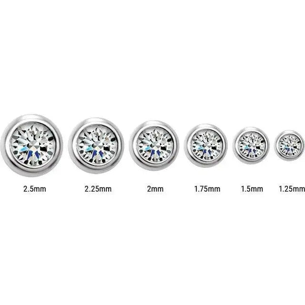 14K Gold Round Diamond Bezel Stud Earrings – Elegant Sparkling Jewelry - 5