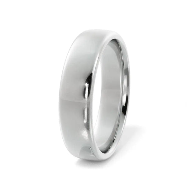 Astra Curve – 5mm Rounded Edge Polished Platinum Wedding Band