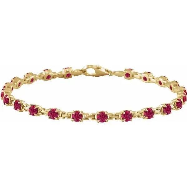 Ruby Tennis Bracelet in Solid Gold – Handcrafted Luxury Jewelry