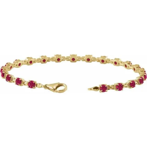 Ruby Tennis Bracelet in Solid Gold – Handcrafted Luxury Jewelry - 2