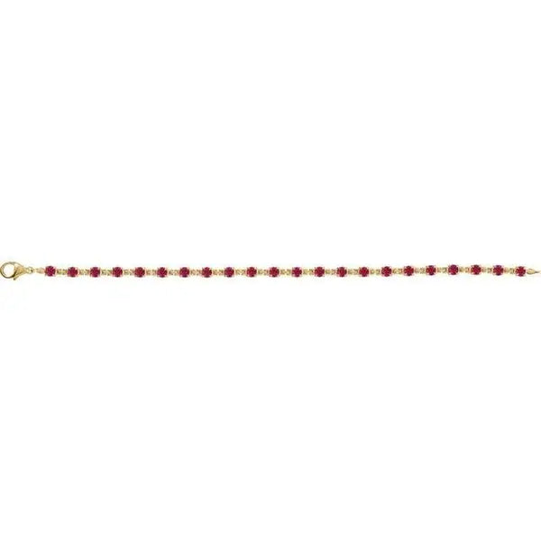 Ruby Tennis Bracelet in Solid Gold – Handcrafted Luxury Jewelry - 3