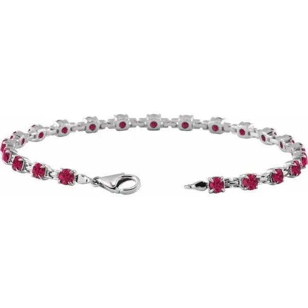 Ruby Tennis Bracelet in Solid Gold – Handcrafted Luxury Jewelry - 4