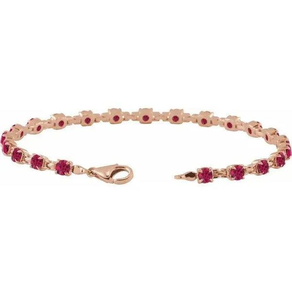 Ruby Tennis Bracelet in Solid Gold – Handcrafted Luxury Jewelry - 5