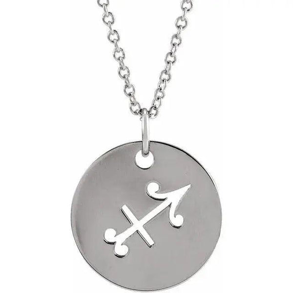 Sagittarius Zodiac Disc Necklace – Gold Jewelry - 2