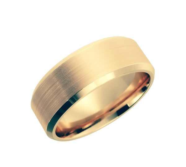 10K Gold 5mm Satin Finish Bevel Edge Wedding Band – Classic Comfort Fit - 5