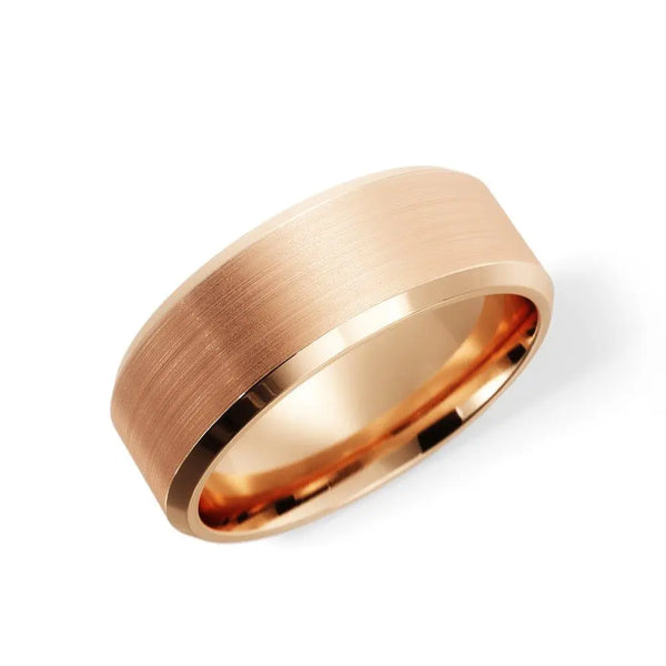 10K Gold 5mm Satin Finish Bevel Edge Wedding Band – Classic Comfort Fit - 6