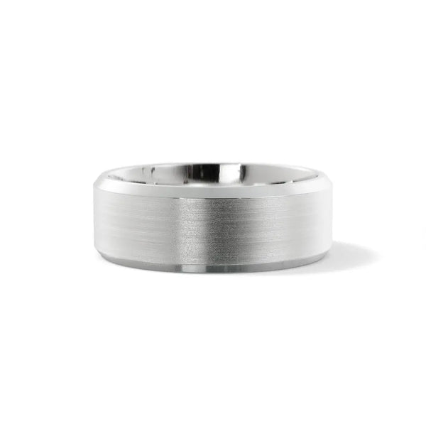 Ecliptica Satin – 6mm Satin Finish Bevel Edge Platinum Wedding Band - 2