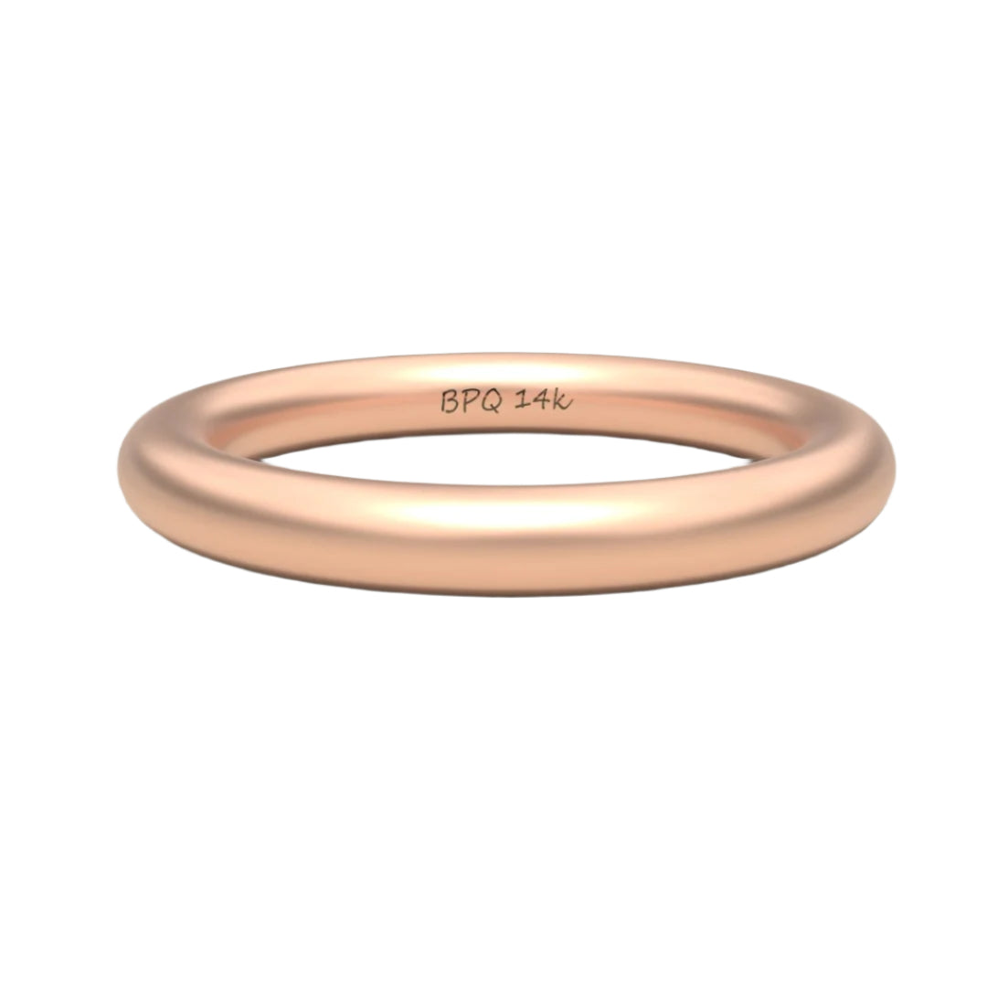 Satin-finish 3 mm wire ring in 14K rose gold – delicate matte finish band