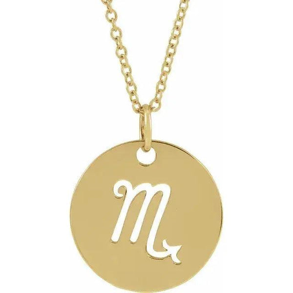 Scorpio Zodiac Disc Necklace – Gold Jewelry