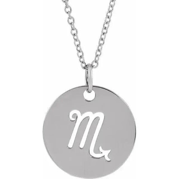 Scorpio Zodiac Disc Necklace – Gold Jewelry - 3