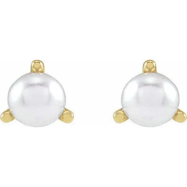 Single Pearl Earring in 14K Gold or Platinum – Simple Elegance and Timeless Beauty - 2