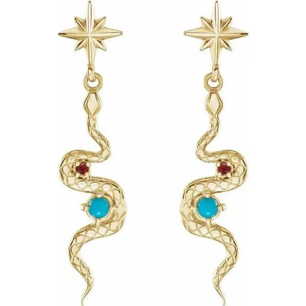 14K Gold Snake Earrings – Intricate Serpent Design for Bold Elegance - 2